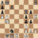 Chessboard configuration showing pieces in a mid-game setting with black king on b8, white king on f1, and notable piece positions.