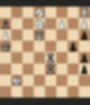 Chessboard with pieces in play: white has knights on e8 and d7, queen on d6, and a rook on h8. Black's king is on a5, with pieces nearby.