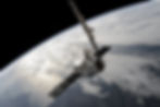 Space ship orbiting the Earth