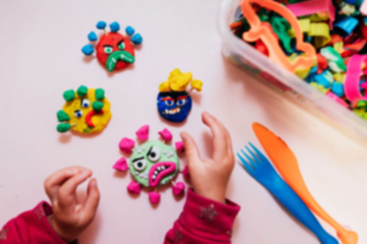 Artistic clay of different colours