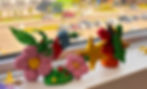 Fruits and flowers made from modelling clay