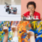 4 pictures with robotics, chess and art