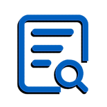 Logo of a paper with magnifying glass